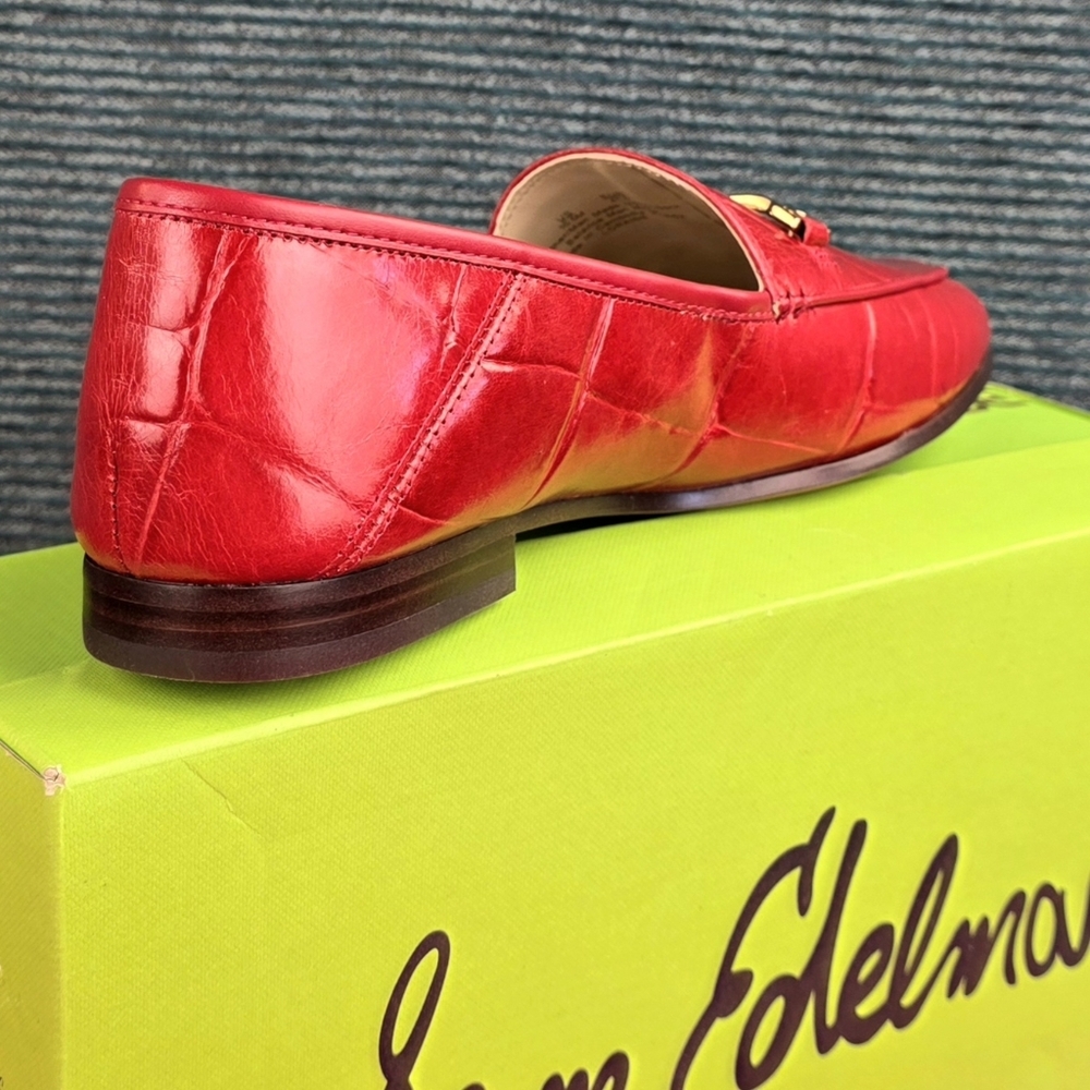 Sam Edelman Loraine, Red Croc Pattern Loafers NEW In Box 10.5M - Picture 8 of 16
